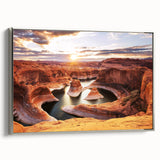 Landscape art painting of Glen Canyon, featuring vibrant earth tones on a framed canvas, ideal for living room decor.
