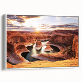 Vintage poster art of Glen Canyon, Arizona in vibrant colors on a large framed canvas, ideal for living room decor.