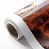 Art deco poster of Glen Canyon in Arizona featuring soft pastel shades on rolled canvas, ideal for nursery wall art.