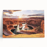 Black and white photograph of Glen Canyon on a stretched canvas, ideal for kitchen wall art or bedroom ambiance.