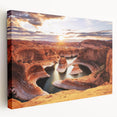 Large stretched canvas depicting the Glen Canyon in Arizona, featuring earthy tones, ideal for kitchen wall art.