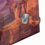 Mid-century modernist art of the Grand Canyon in muted earth tones on acrylic glass, ideal for dining room art.