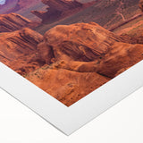 Art deco poster of the Grand Canyon in earthy tones on rolled canvas, suitable for dining room decor.