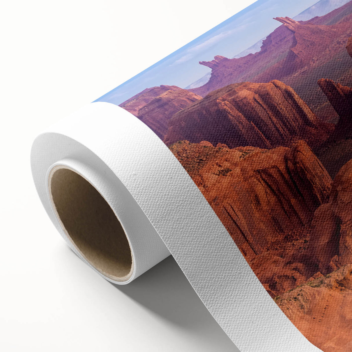 Art Deco poster of the Grand Canyon in muted earth tones on rolled canvas, suitable as nursery wall art or dining room decor.