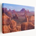 Grand Canyon landscape on stretched canvas, featuring earth tones and a panoramic view, suitable for kitchen wall art.