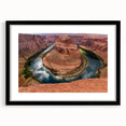 Colorful art print of Horseshoe Bend in Arizona on textured canvas, ideal for extra large wall art in living rooms.