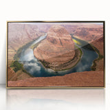 Acrylic print of Horseshoe Bend in Arizona, featuring warm earth tones, ideal for modern art wall decor.