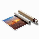 Monument Valley landscape on rolled canvas, featuring earthy red and orange tones, ideal for classy bathroom wall art.