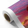 Art deco poster of Sedona landscape in soft earth tones on rolled canvas, suitable for nursery wall art or dining room.