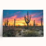 Black and white photo of Sonoran Desert on stretched canvas, ideal for kitchen wall art or bedroom.