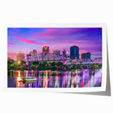 Extra large rolled print of Arkansas scenery with vibrant green and blue tones, suitable for art wall dining room.