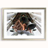 Textured abstract art print of Berkeley, California in muted earth tones on a framed canvas, suitable for bedroom decor.