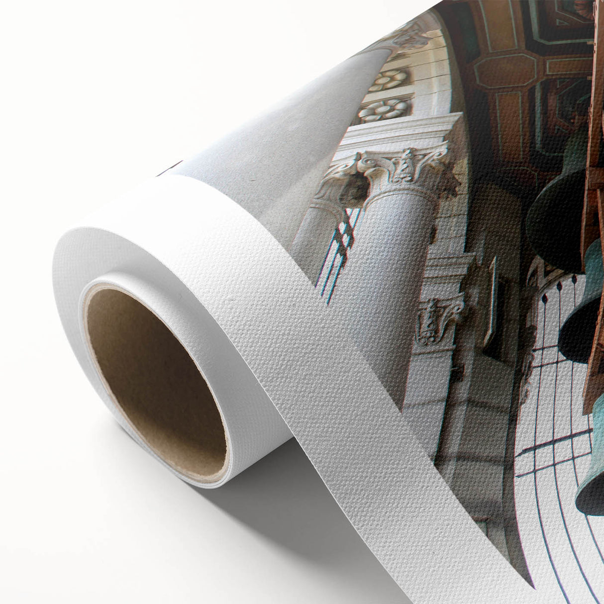 Art Deco style poster of Berkeley, California scenery on rolled canvas, featuring soft pastel colors.