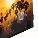 Large abstract wall art depicting Beverly Hills scenery in mid-century modernist style, ideal for dining room art.