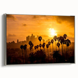 Framed canvas featuring a vintage-style landscape art painting of Beverly Hills with muted colorful hues.
