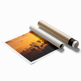 Extra large rolled print of Beverly Hills scenery with vibrant floral elements, ideal for classy bathroom wall art.