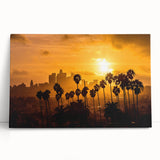 Black and white photo of Beverly Hills landscape on stretched canvas, ideal for kitchen wall art.