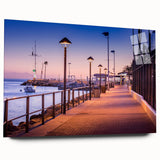 Large abstract depiction of Catalina, California in muted blue and green tones on acrylic glass.