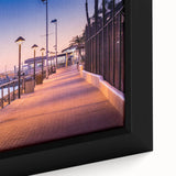 Extra large framed canvas featuring a textured depiction of Catalina, California in black with vibrant, colorful accents.