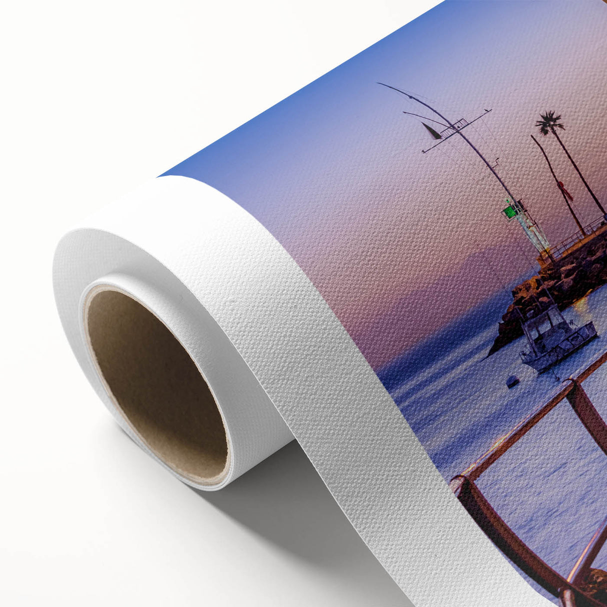 Art deco poster of Catalina Island with vibrant blue and green tones on rolled canvas, ideal for nursery wall art.