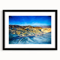 Extra large framed print of a colorful abstract depiction of Death Valley with a textured finish.