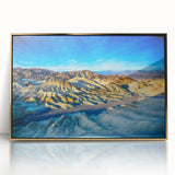 Framed acrylic print of Death Valley with muted earth tones, ideal for modern art wall decor.