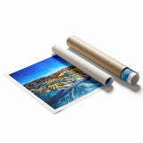 Death Valley landscape on a rolled canvas, featuring muted earth tones, ideal for classy bathroom wall art.