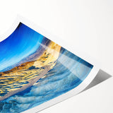 Extra large wall art featuring a line art design of flowers set against a Death Valley scenery, printed on rolled canvas.