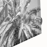 Large abstract depiction of Hollywood in muted earth tones on acrylic glass.