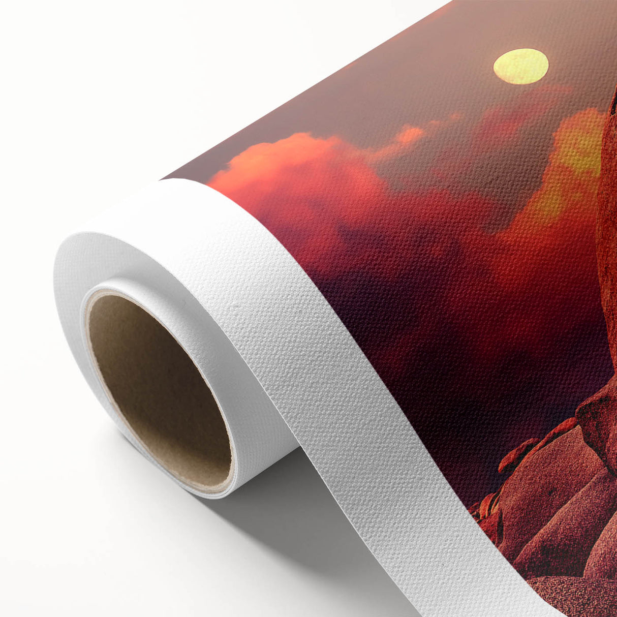 Art deco poster of Joshua Tree, featuring soft pastel hues on rolled canvas, ideal for nursery wall art.