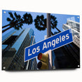Acrylic print of a large abstract depiction of Los Angeles skyline in muted earth tones.
