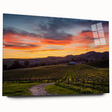 Large abstract wall art depicting the Napa Valley in muted earth tones on acrylic glass.