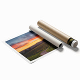 Extra large rolled print of Napa Valley landscape with lush vineyards in muted green and earth tones.