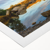 Art deco poster of Sacramento cityscape in pastel shades on a rolled canvas, ideal for dining room wall art.