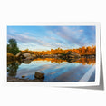 Rolled print of Sacramento scenery with vibrant floral elements in soft pastel shades, ideal for art wall dining room.