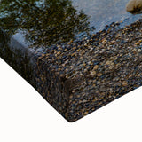 Large black and white landscape art painting of Sacramento on stretched canvas, ideal for bedroom wall decor.