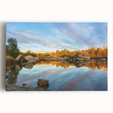 Black and white photograph of the Sacramento skyline on large stretched canvas, ideal for kitchen wall art.