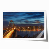 Extra large rolled print of San Francisco scenery, featuring muted earth tones, ideal for dining room wall art.