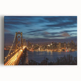 Black and white photo of San Francisco skyline on large stretched canvas, suitable as kitchen art.