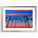 Textured abstract art print of Santa Barbara scenery in muted earth tones on a framed silver mat.