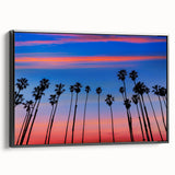 Black and white framed canvas of Santa Barbara landscape, ideal for bedroom wall art with a vintage poster style.