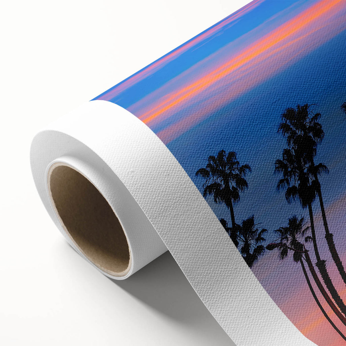 Art Deco style poster of Santa Barbara scenery in pastel shades on rolled canvas, ideal for nursery wall art.
