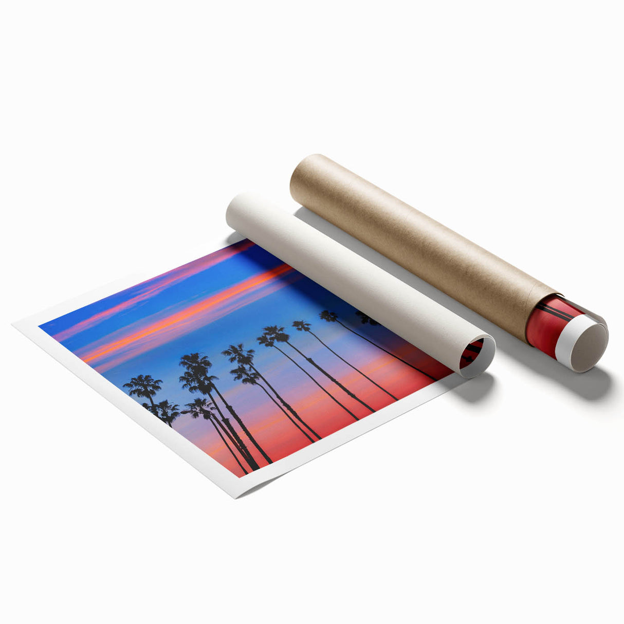 Extra large rolled print of Santa Barbara with lush floral designs in soft pastel colors, ideal for classy bathroom wall art.