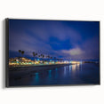 Black and white framed canvas of Santa Cruz landscape, ideal for bedroom wall decor.