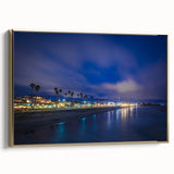 Framed canvas depicting a vintage-style Santa Cruz landscape in muted gold and black tones, ideal for bedroom wall art.