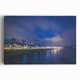Black and white photograph of Santa Cruz on stretched canvas, ideal for kitchen wall art.