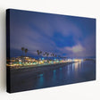 Large canvas print of Santa Cruz coastline in muted earth tones, suitable for kitchen wall art.