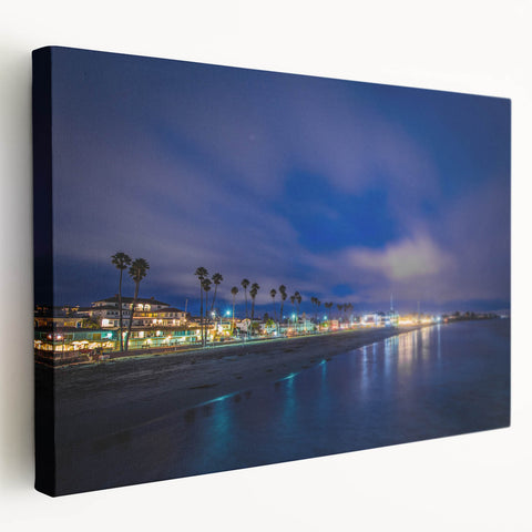 Large canvas print of Santa Cruz coastline in muted earth tones, suitable for kitchen wall art.