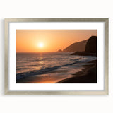 Textured abstract art print of Santa Monica scenery in muted ocean blues on a framed canvas, suitable for bedroom art.