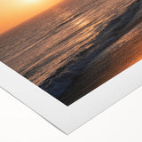 Art deco poster featuring the Santa Monica pier in pastel hues, printed on rolled canvas, suitable for dining room decor.